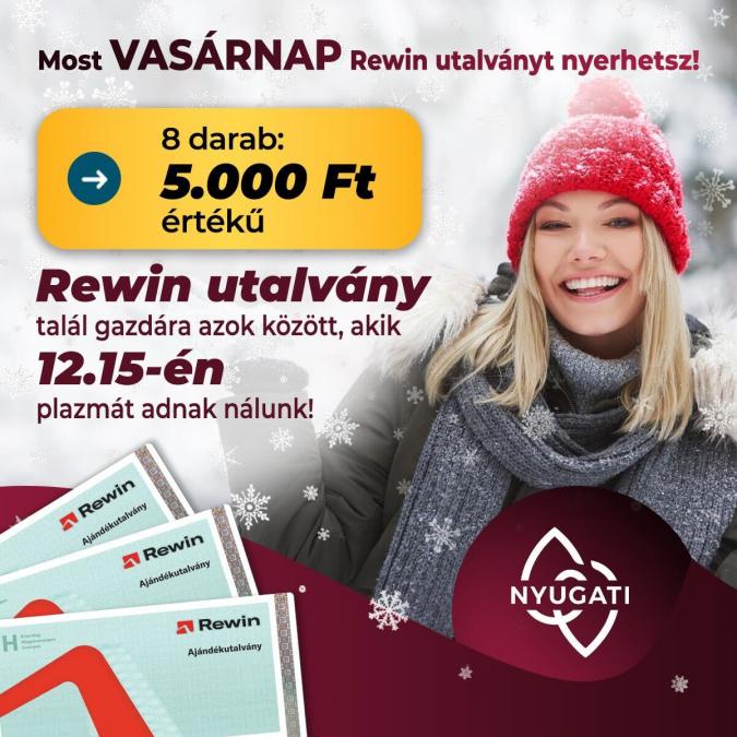 Most vasárnap ismét Rewin utalványt nyerhetsz!